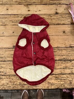 Unbranded Dog Puffer Fleece Jacket With Lining Size XL Red
